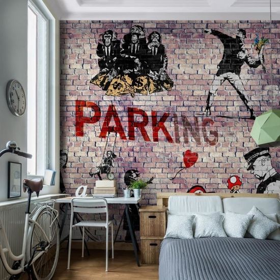 Runa Art Papier Peint Intissé 396 X 280 Cm Street Art