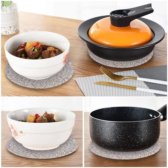 Protection Table Chaleur Sous-verres Liège Com-four - Lot De 8 - 19x0,5 Cm - Résistants Chaleur - Protection Meubles Soucoupes Casseroles 19cm