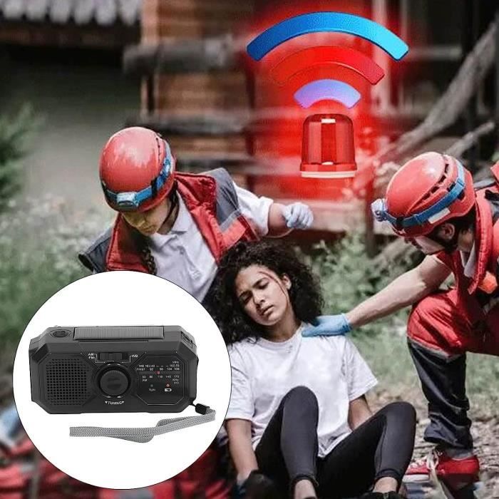 Radio Solaire à Manivelle Avec Lampe LED – Kit D'urgence Camping Multifonction