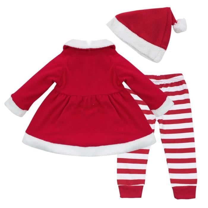 Robe Noël Bébé Fille ensemble - Déguisement père Noël bonnet de