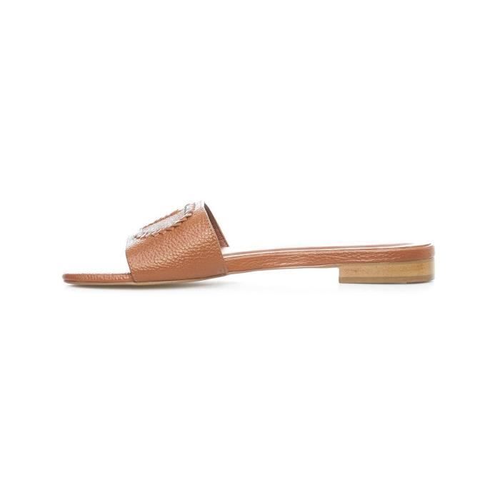 Mules femme Twinset cuir Marron pointure 38 Leather