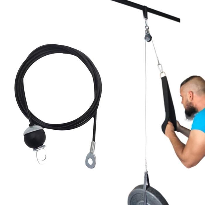 Perfeclan Fitness Bricolage poulie câble Corde Machine système de Fixation Biceps Triceps Main Musculation équipement d'entraînement Accessoires, Fixe 1,4 m