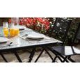 Salon de jardin - CALVI - Table de jardin + 4 chaises - En acier et verre - Chaises pliantes - Coloris : noir-3