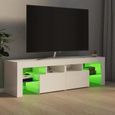 Meuble TV Scandinave Moderne - 6582Neuve - Blanc Brillant - 140x35x40 cm - LED RVB-3