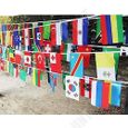 TD® Banderole de Drapeaux du monde 21*14 c m- Guirlande de Bannière,drapeaux Internationaux-100 Pays différents pour fête 25 m-3