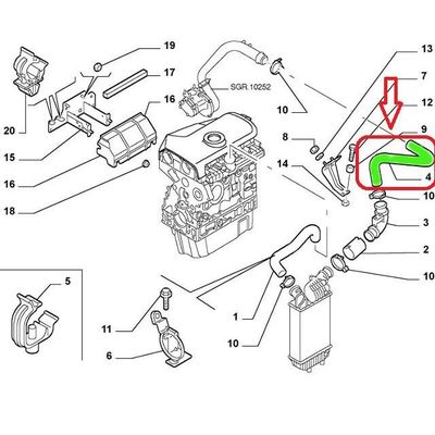 Tuyau D'Air De Suralimentation Turbo Compatible Fiat Ducato 2.3 JTD 1350776080