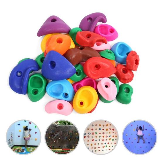 20Pcs Ensemble de pierres d'escalade texturées multicolores pour enfants 