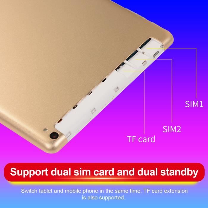 Tablette Tactile 10,1 pouces 4G +64GB Dix-core3