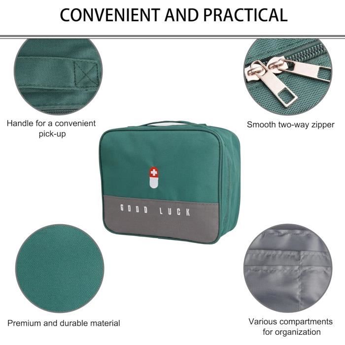 Trousse De Premiers Secours Grande Capacité – Sac Oxford Imperméable, Poignée Et Bandoulière, Pour Maison, Voyage, Camping
