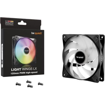Be Quiet! Light Wings LX 120mm PWM Ventilateur RGB - Hub Éclairé, Pales Dépoliées, Effets Lumineux Spectaculaires