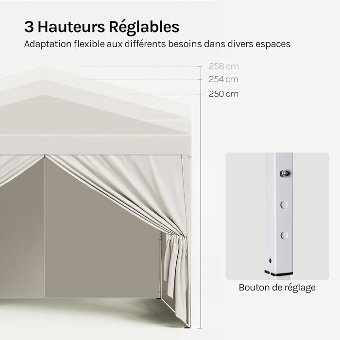 Tonnelle Jardin WOLTU 3x3m - Pliante Imperméable UV50+ - Vert - Hauteur Réglable