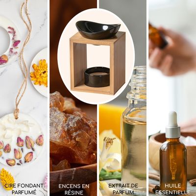 Diffuseur De Parfum Sans Flamme En Forme De Fleur - 4 Pièces Avec Mèche En Corde | Pour Huiles Essentielles, Décoration Intérieur Blanc