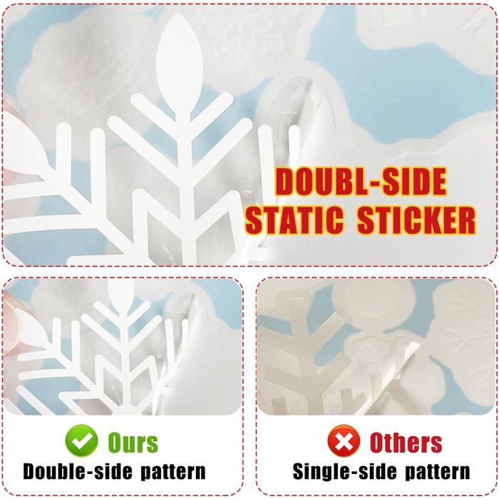 244PCS Stickers Noel Réutilisable Autocollant Fenetre