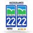 blasonimmat 2 Autocollants Plaque immatriculation Auto 68 Alsace Logotype