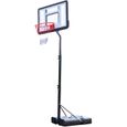 Panier de Basket sur Pied Hauteur Réglable de 210 à 260CM pour Intérieur/Extérieur avec Roulettes pour Enfant/Adulte-0