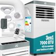 Climatiseur Mobile Monzana® 7000 BTU - 25m² - Silencieux, Refroidissement Efficace & Confort Optimal, 3en1, avec Télécommande