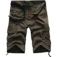 FUNMOON - Bermuda Homme Cargo Coton Shorts Homme-0