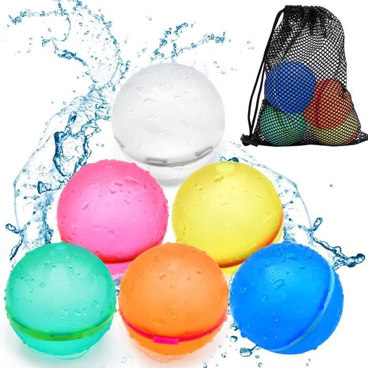 Ballons D'eau Réutilisables 6pcs - Silicone, Remplissage Rapide - Pour Jeux D'eau Et été