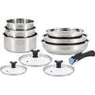 Batterie de cuisine - induction - ARTHUR MARTIN - AM0006 - acier inoxydable 18/10 - 10 pièces - poignée amovible