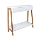 THE HOME DECO FACTORY Console scandinave en bois avec tiroir Ida