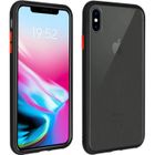 Coque iPhone X / XS - AVIZAR - Dos Translucide Contour Coloré Mate Rigide Antichoc Noir