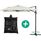 Parasol déporté - Habitat et Jardin - Sun 4 - 3x4m - Ecru - Aluminium - Housse incluse