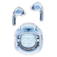 AMORUS Ecouteurs Bluetooth Sans Fil Casque Universel Léger Et Cool Avec Étui En Cristal,Bleu