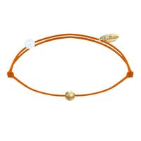 Les Poulettes Bijoux - Bracelet Lien Petite Perle Plaqué Or - Classics - Orange