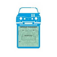 Simple porte vignette assurance R8 Renault Gordini sticker adhésif couleur bleu clair