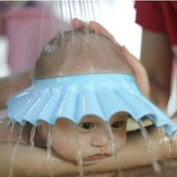 Bonnet De Douche,Shampooing douche bain bonnet de bain protéger chapeau souple pour bébé enfants enfants bain - Type Bleu