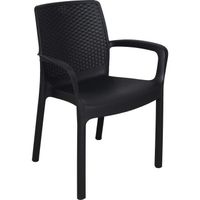 Chaise empilable de jardin - DMORA - Made in Italy - Anthracite - Polypropylène résistant - 60,5x54x82 cm