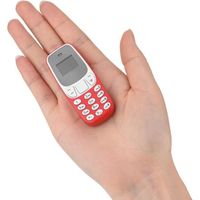 ESTINK mini téléphone Mini petit GSM double carte SIM téléphone portable Bluetooth téléphone portable rouge
