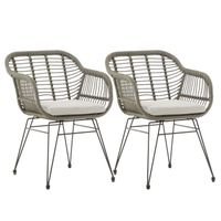 Lot de 2 chaises de jardin - IDIMEX - PARAMO - imitation rotin gris - résistant aux UV