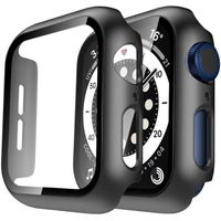 Coque de protection rigide pour Apple Watch 38mm - Noir avec écran en verre trempé Phonillico®