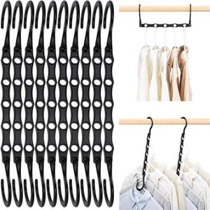 Lot De 10 Cintres Plastiques Adultes Antidérapants - Robustes, Gain De Place, Pour Chemises, Pantalons Et Vestes - 2