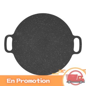 Navaris Plaque de Cuisson en Fonte - Grill pour Barbecue Plancha et Cheminée - Barbecue Gaz Électrique et Charbon - Plat Rond - Transport Facile grâce aux Pieds Amovibles