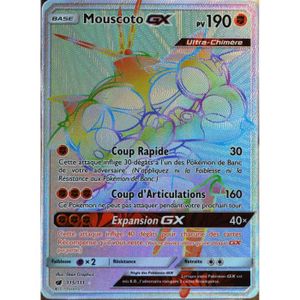 CARTE A COLLECTIONNER carte Pokémon 115-111 Mouscoto GX 190 PV - SECRETE