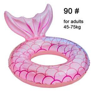 BOUÉE - BRASSARD 90 rose - Anneau de natation gonflable en forme de sirène, pour adultes et enfants, jouets pour fête sur la p