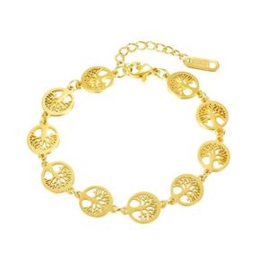 New Fashion Bracelet TROIS Rang Chaînes Femmes Perles lien or jaune rempli bracelet 