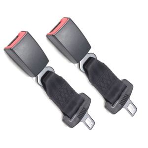 MAFNIO Lot de 2 rallonges de ceinture de sécurité universelles pour  voiture, sangle d'extension de ceinture de sécurité réglable 23 cm (noir)