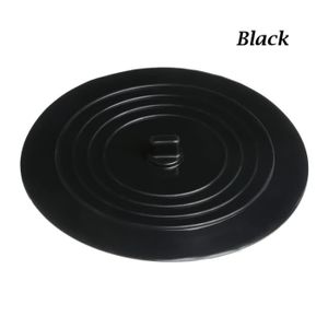 SIPHON DE LAVABO Black 15cm - Bouchon plat de 15cm en silicone,grand couvercle anti fuite pour baignoire, capteur de cheveux,