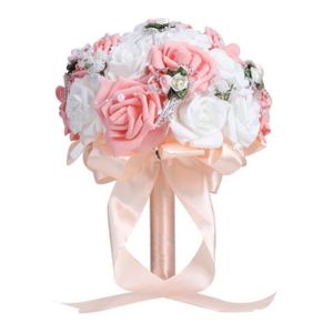 FLEUR ARTIFICIELLE GOTOTOP fleur artificielle Simulation de bouquet de mariage artificiel mariée tenant des fournitures de mariage de décoration de