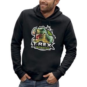 Cadeau Fan Dinosaures Sweat Jurassic World Enfant - Capuche Dinosaure T-Rex - Garçons 3-14 Ans Vêtement Licencié Jurassic Park