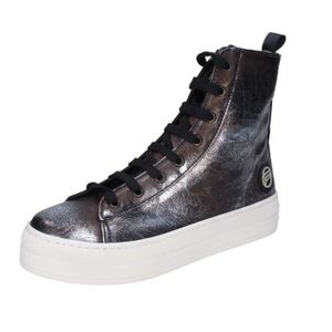 chaussure compensée argentée