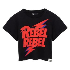 T-SHIRT T-shirt court David Bowie - Femme - Noir / rouge -