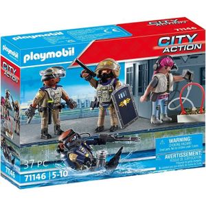FIGURINE - PERSONNAGE Playmobil - City Action - Equipe des forces spécia
