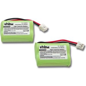 Batterie téléphone vhbw 2x Batteries NiMH 400mAh (2.4V)  pour télépho