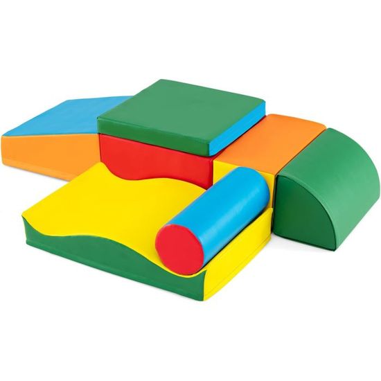 GOPLUS – Parcours Motricité Bébé Avec Piscine à Balles – 100 Balles Incluses – Module En Mousse – Dès 1 An – Housse Imperméable