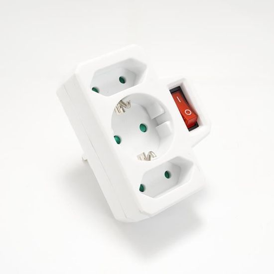 Prise électrique EU avec interrupteur marche-arrêt,2 broches,4.8mm