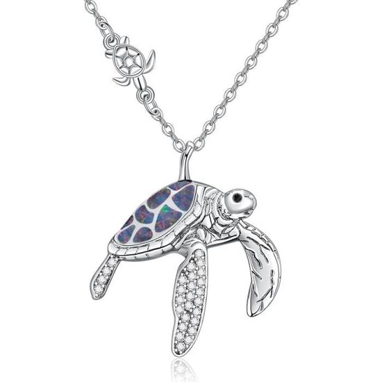 Chaîne Et Pendentif Argenté – Motif Crevette, Moule, Coquillage – Occasion